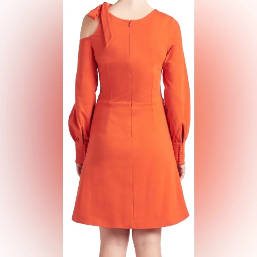 Simona Maghen Caprice Dress Long Sleeve Fit & Flare Single Cold Shoulder size 8 - Picture 15 of 15